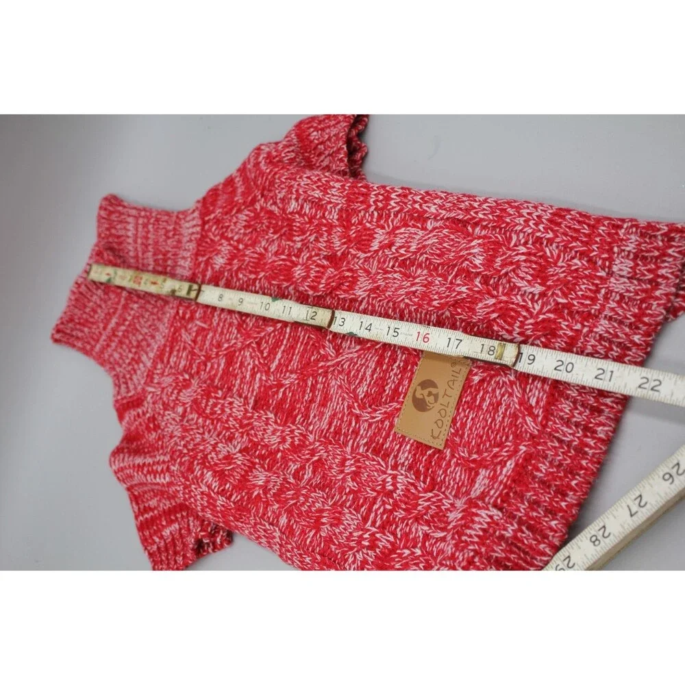 Cooltail Dog Sweater Size MEDIUM Red Knit Jacket Winter Holiday Christmas NICE
